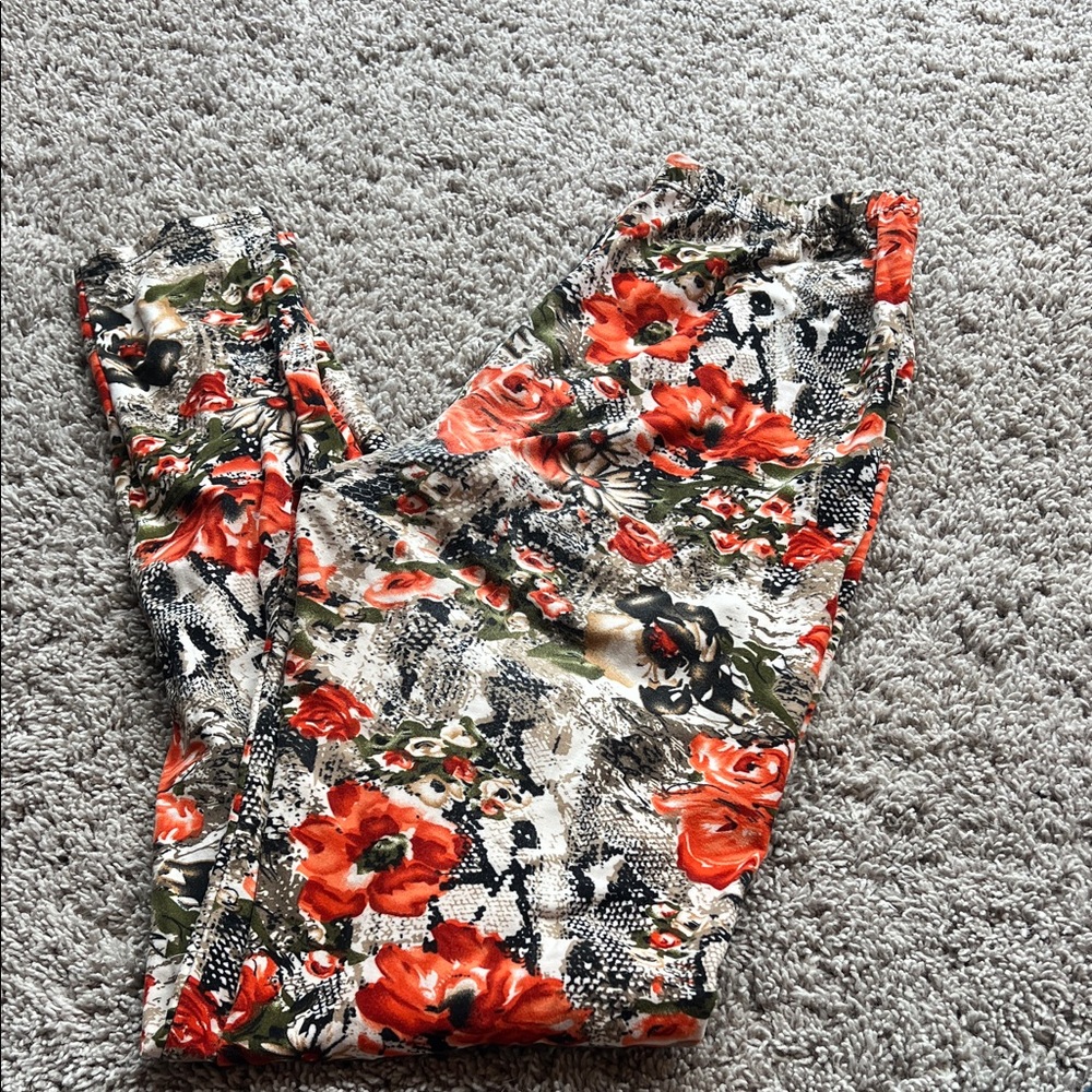 Floral and Snake Print Leggings